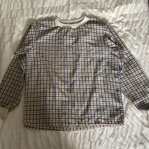Vintage plaid long sleeve blouse